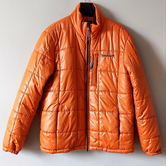 Timberland Other - Timberland Size L Men's Puffer Quilted Orange Jacket With Some Stains